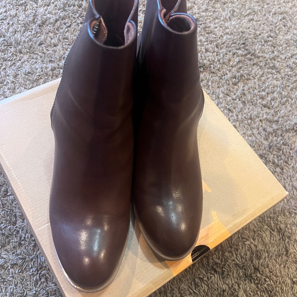 Kork-Ease Women's Leather Ankle Boots - Dark Brown